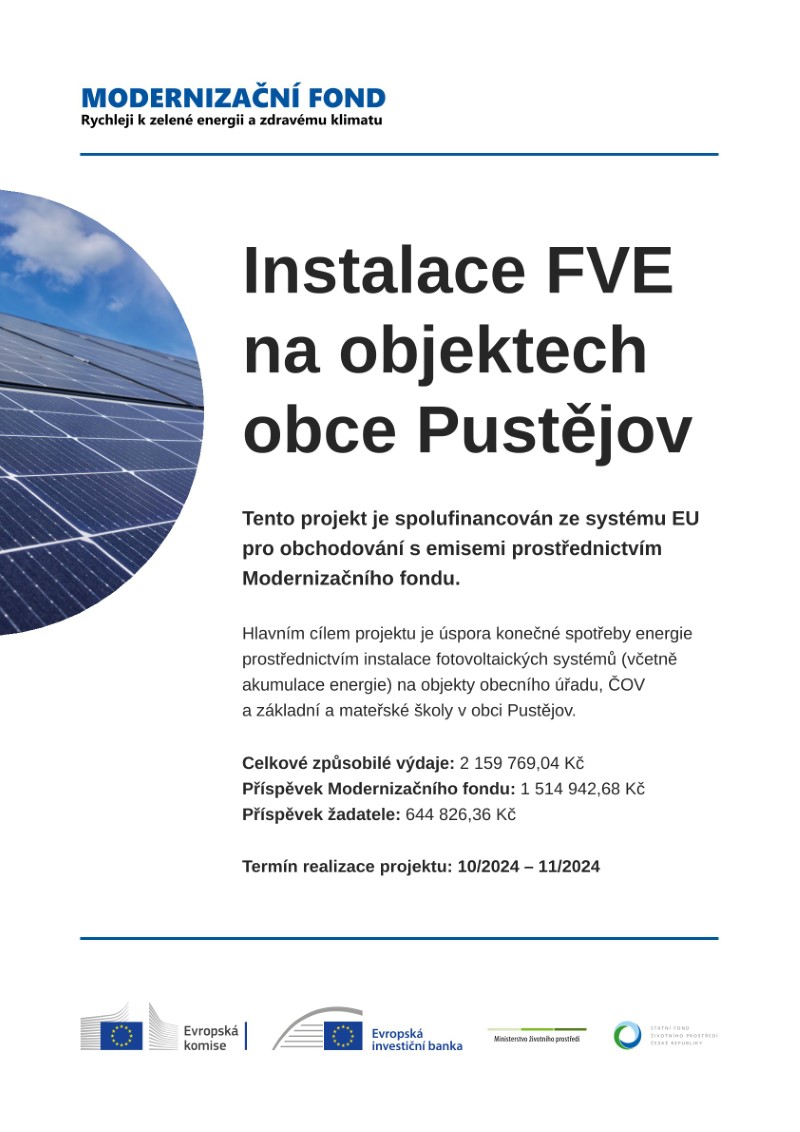 Plakát instalace FVE